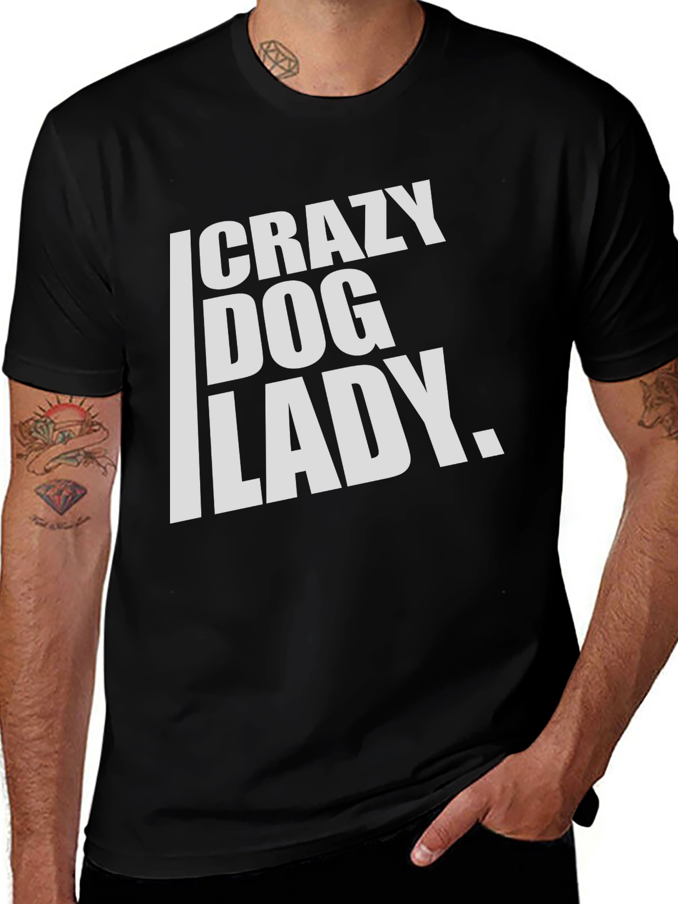 Crazy Dog Lady T-Shirt - Black Cotton Tee