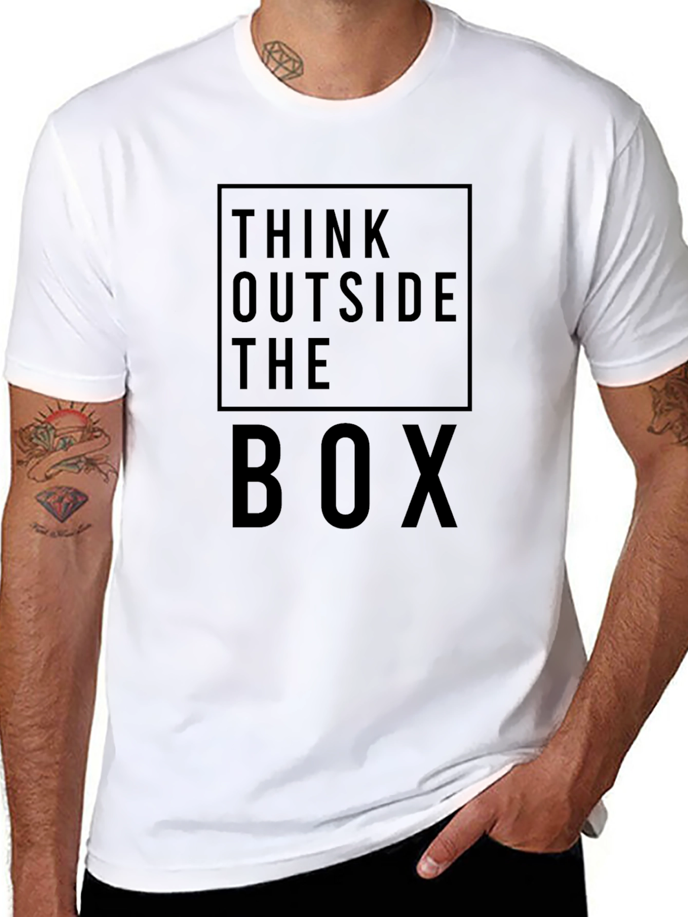 Think Outside the Box Graphic Tee - Black