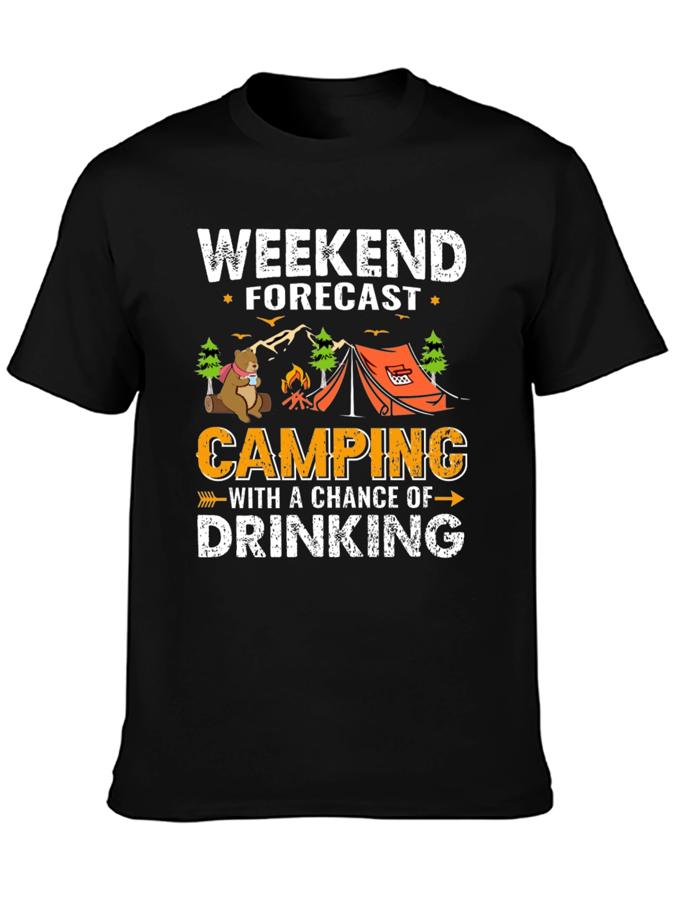 Weekend Forecast Camping Drinking T-Shirt