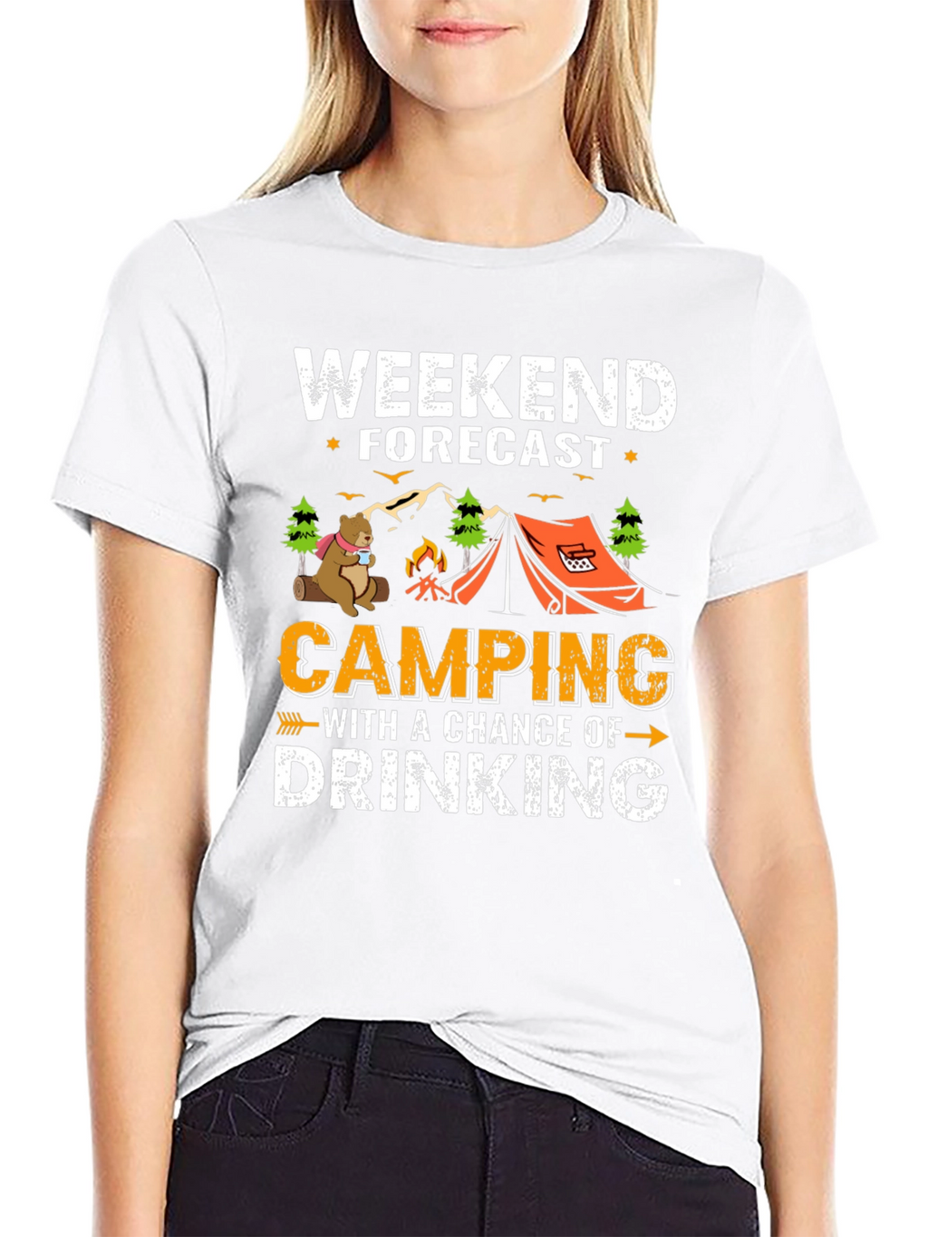 Weekend Forecast Camping Drinking T-Shirt