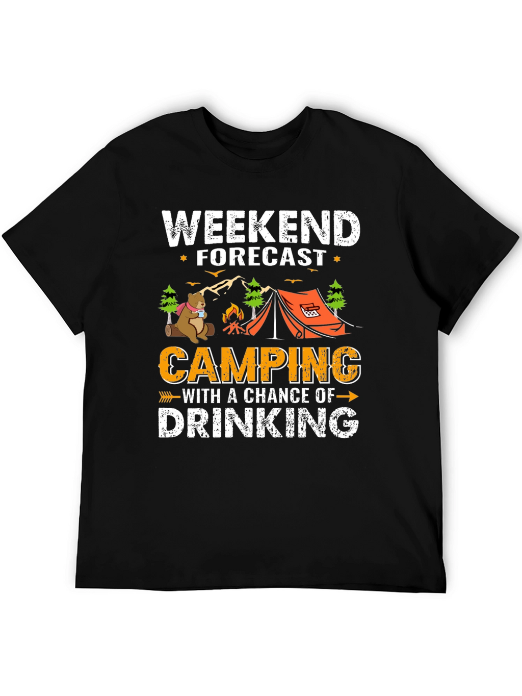 Weekend Forecast Camping Drinking T-Shirt