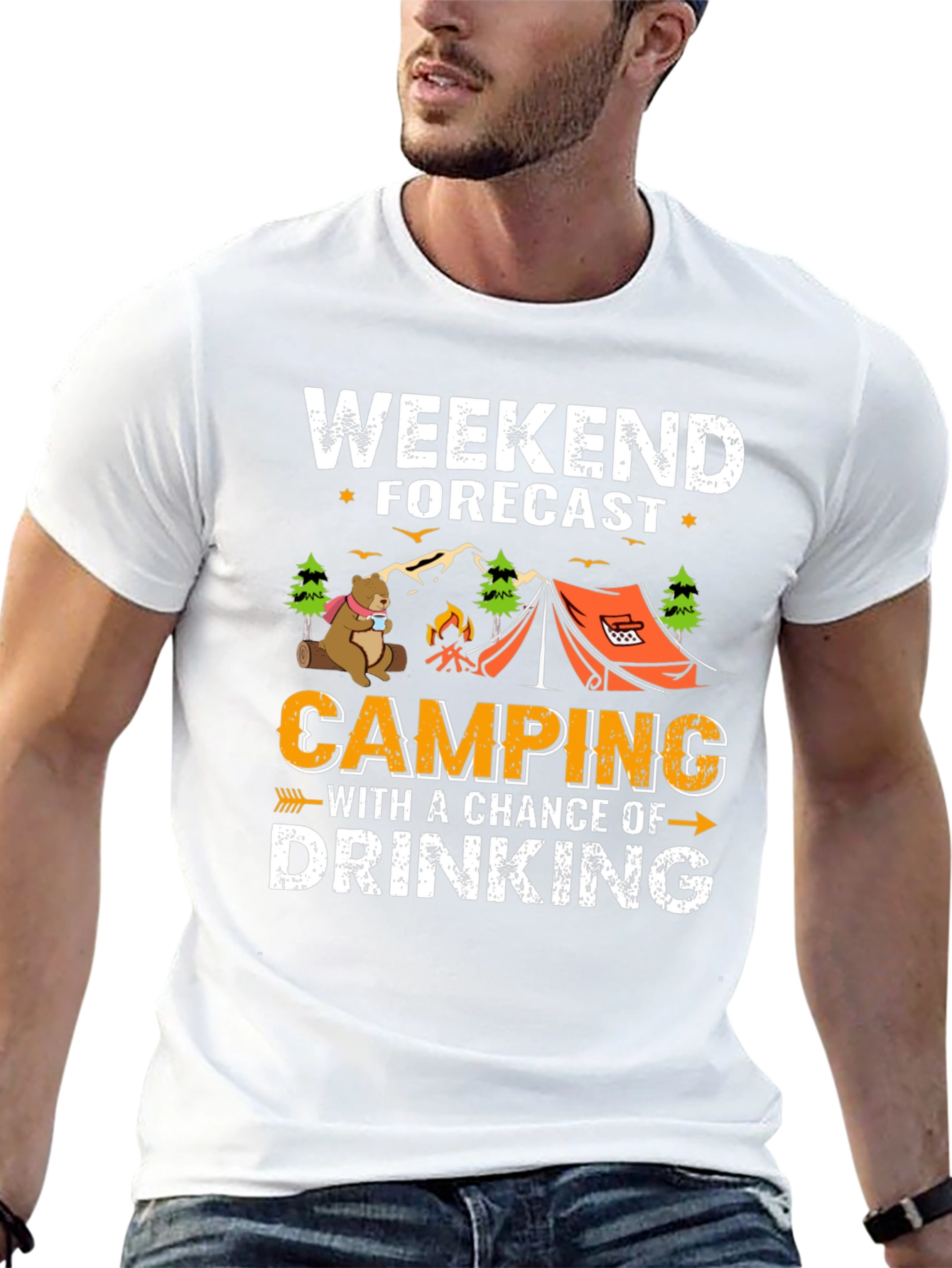 Weekend Forecast Camping Drinking T-Shirt
