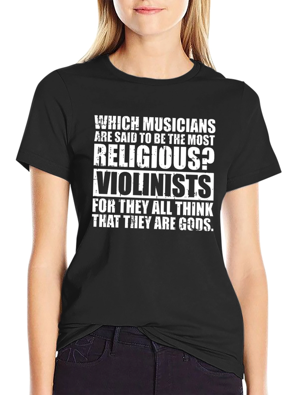 Musician Joke T-Shirt - Violinist Religious Funny Tee