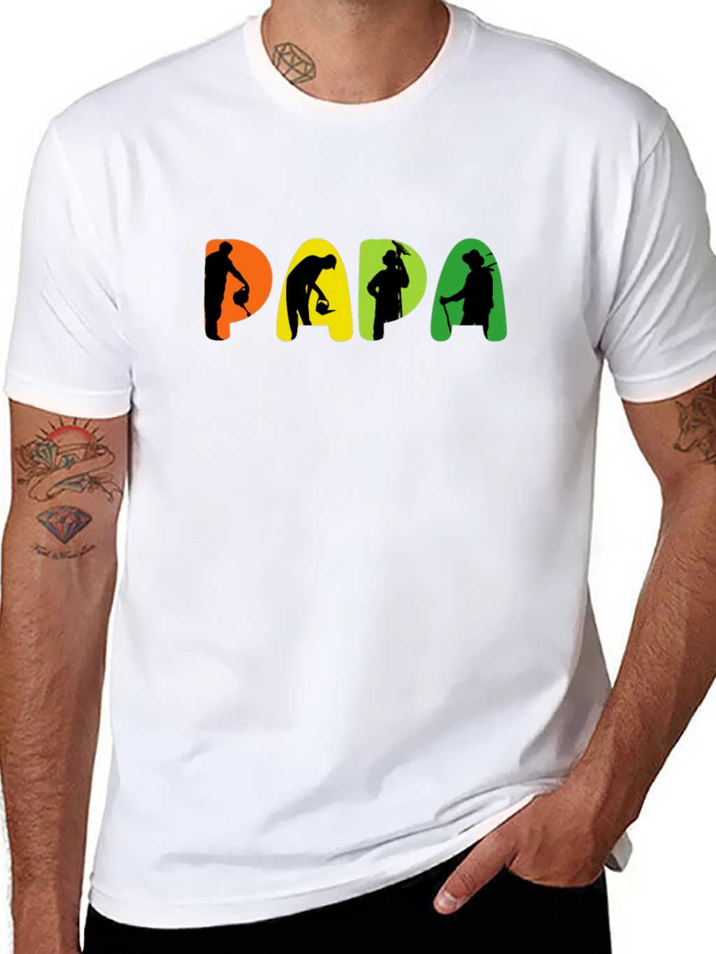 Papa Gardener Graphic Black T-Shirt