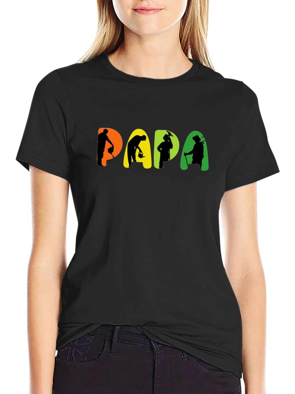 Papa Gardener Graphic Black T-Shirt
