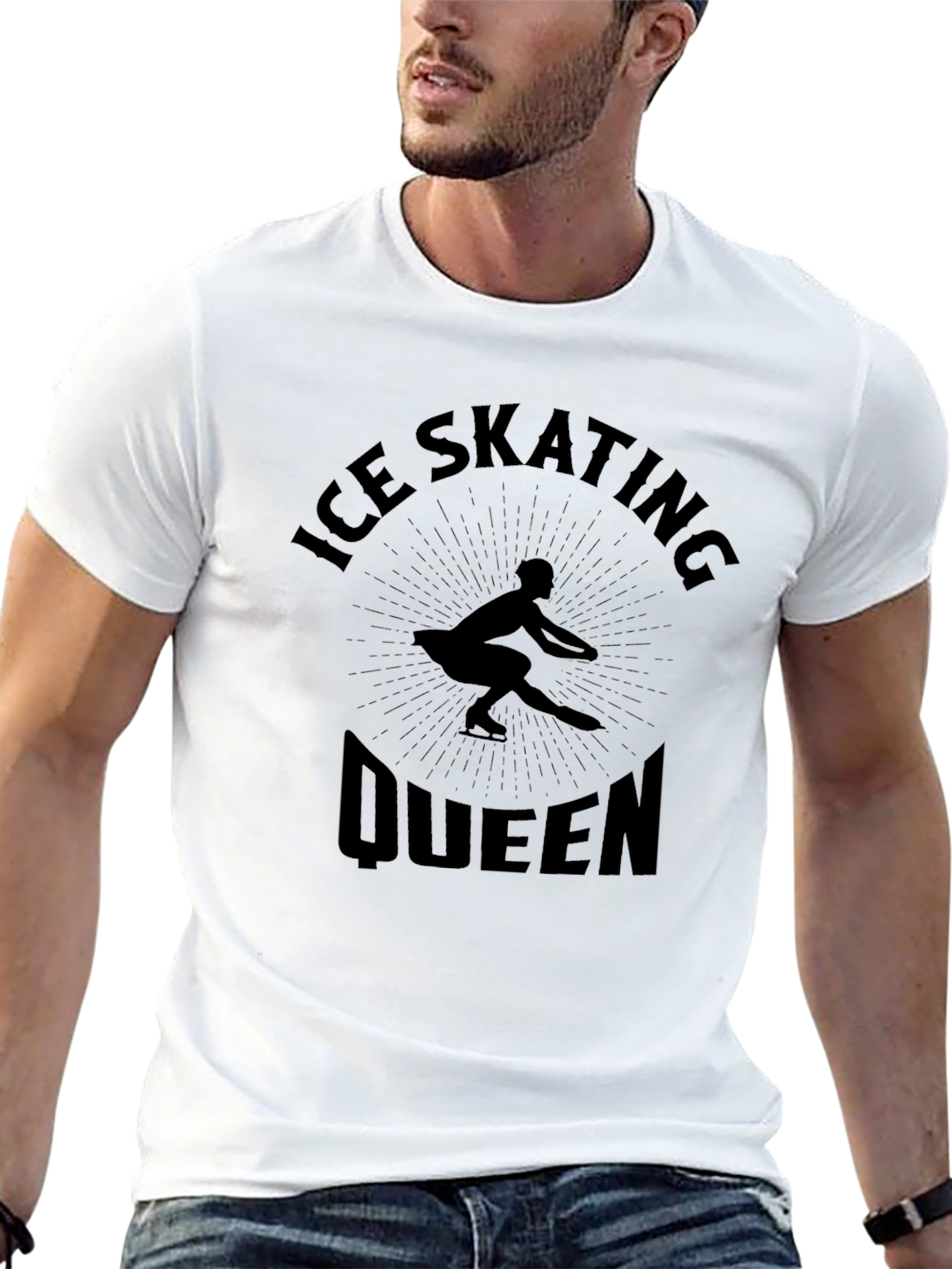 Ice Skating Queen Black Graphic Tee