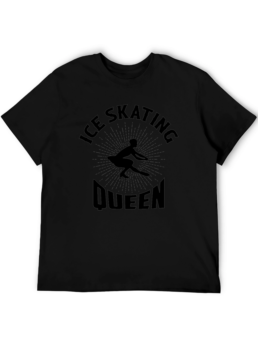 Ice Skating Queen Black Graphic Tee