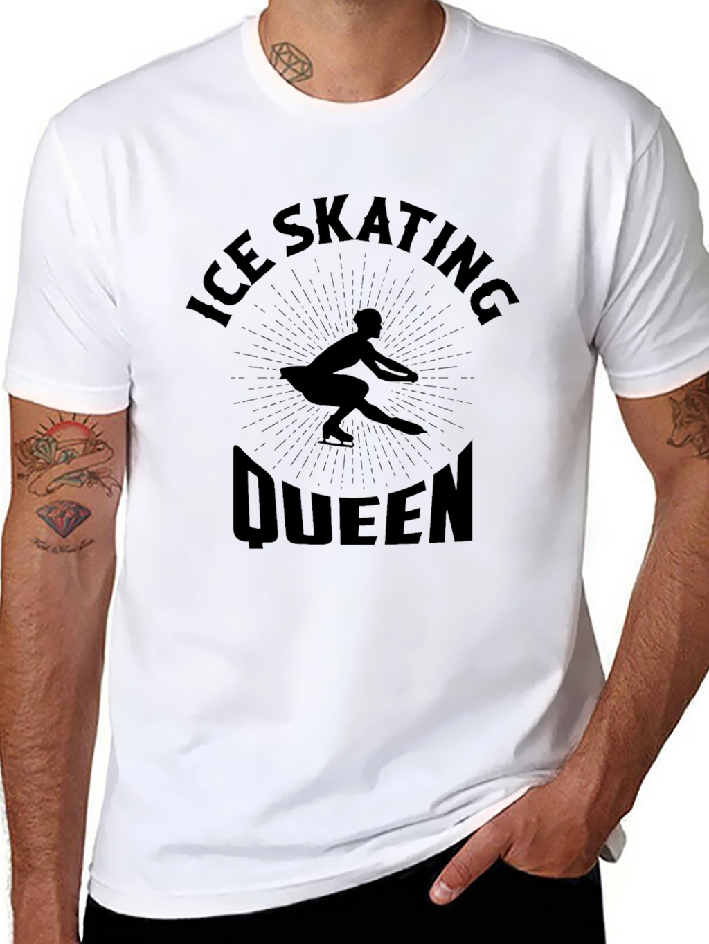 Ice Skating Queen Black Graphic Tee