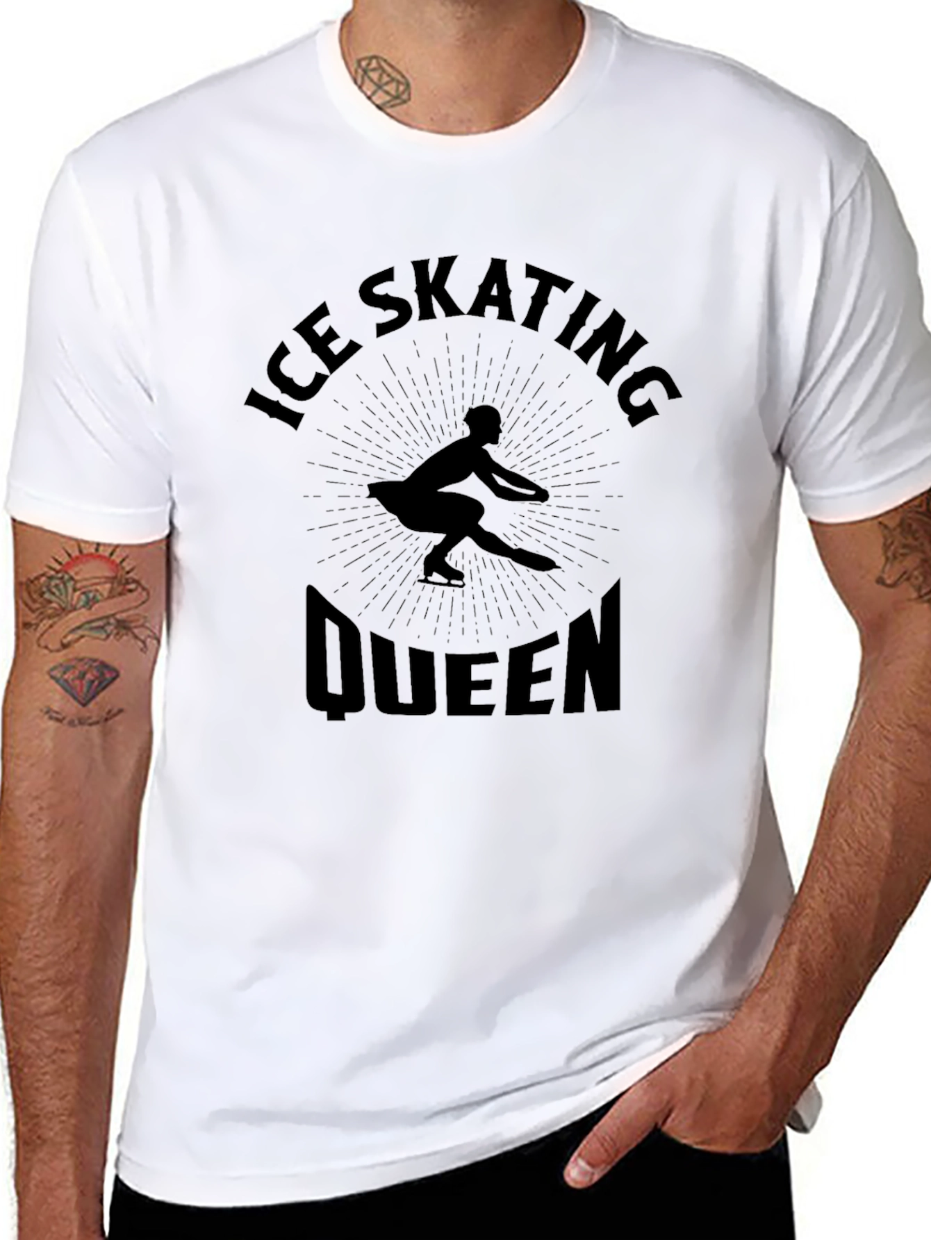 Ice Skating Queen Black Graphic Tee