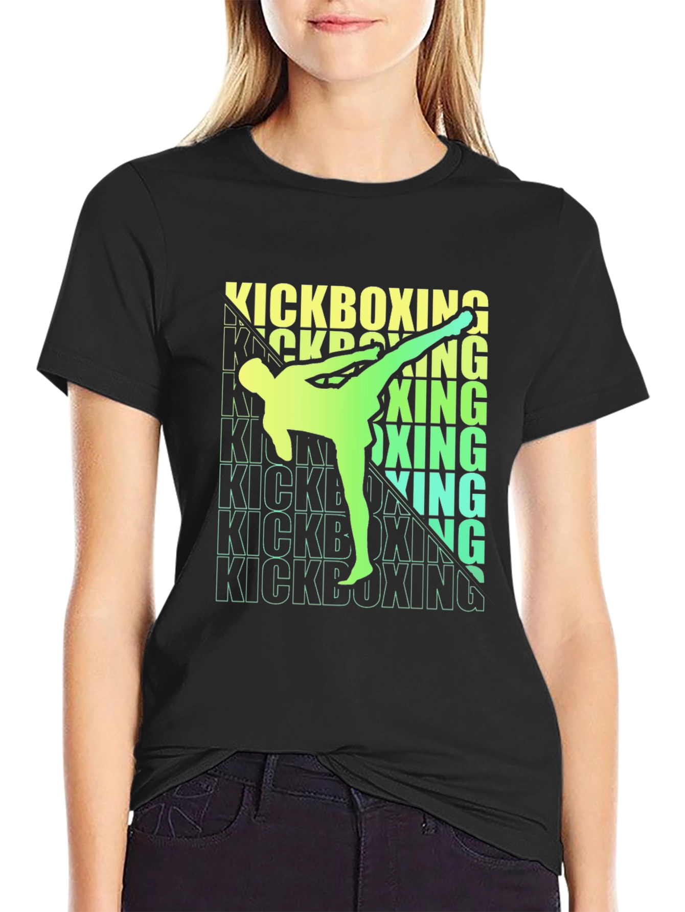 Kickboxing Graphic Tee - Sporty Black T-Shirt
