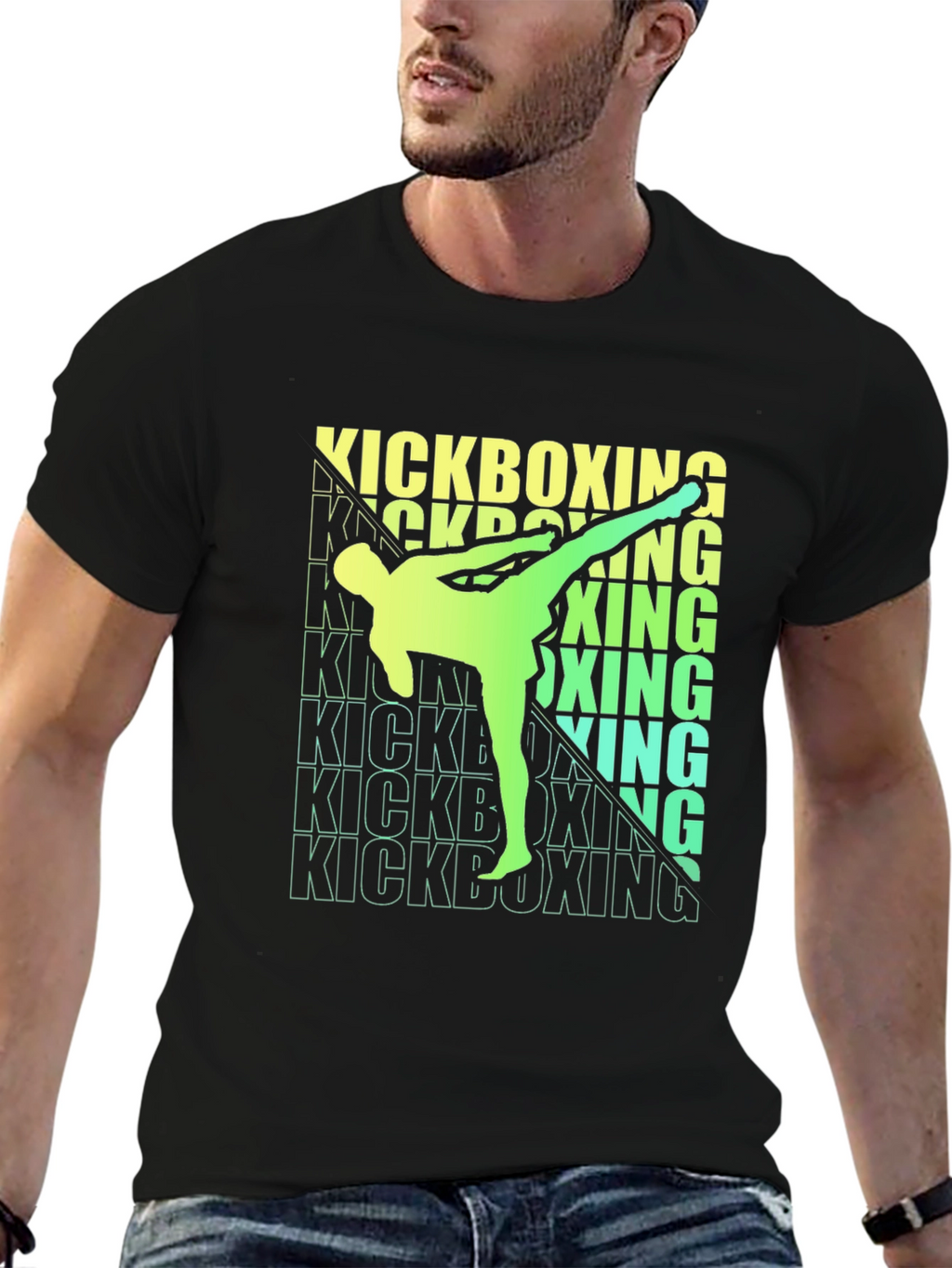 Kickboxing Graphic Tee - Sporty Black T-Shirt
