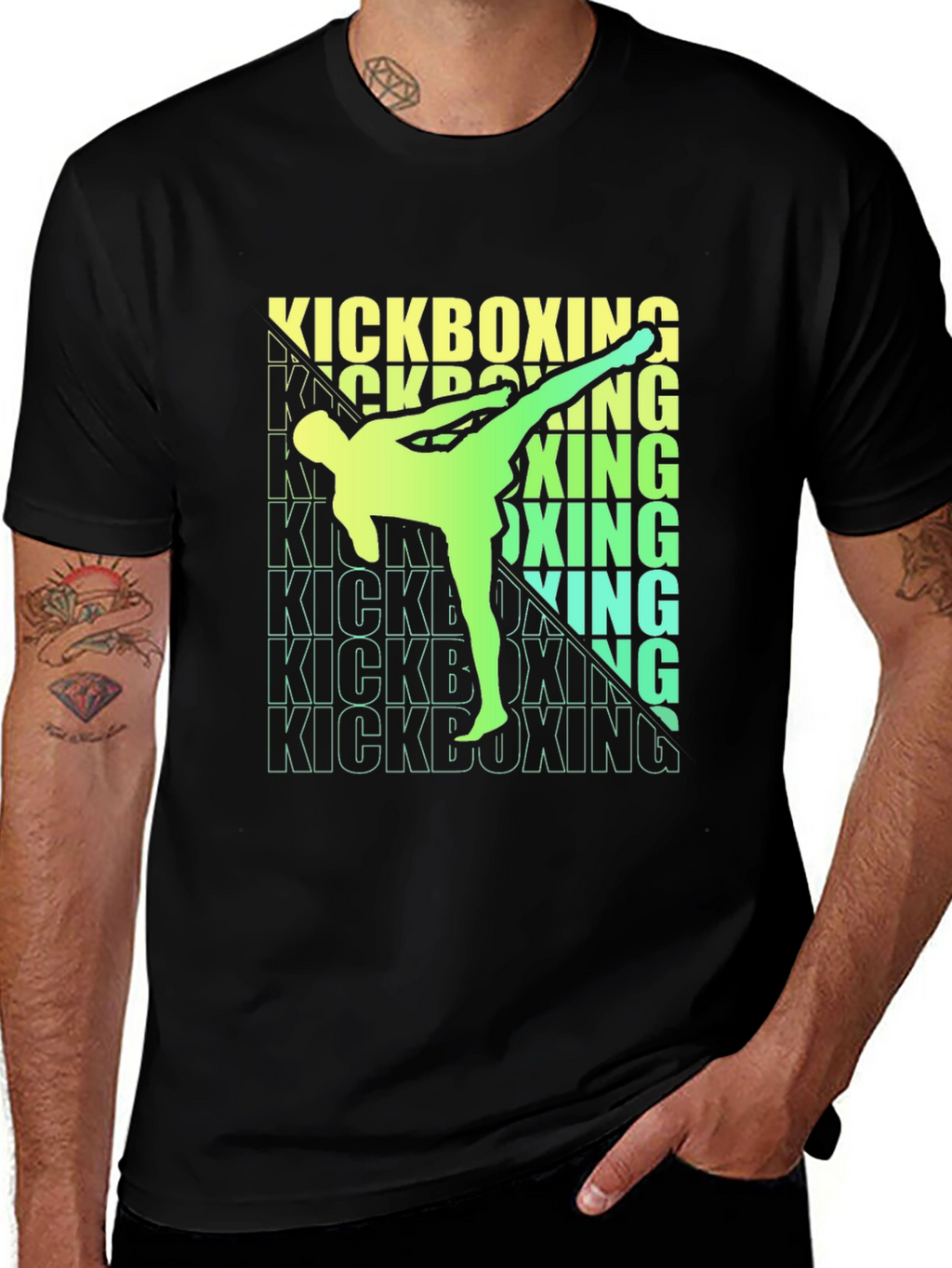 Kickboxing Graphic Tee - Sporty Black T-Shirt
