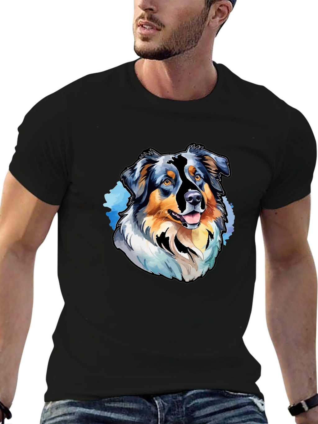 Dog Breed Graphic Tee - Black Casual T-Shirt