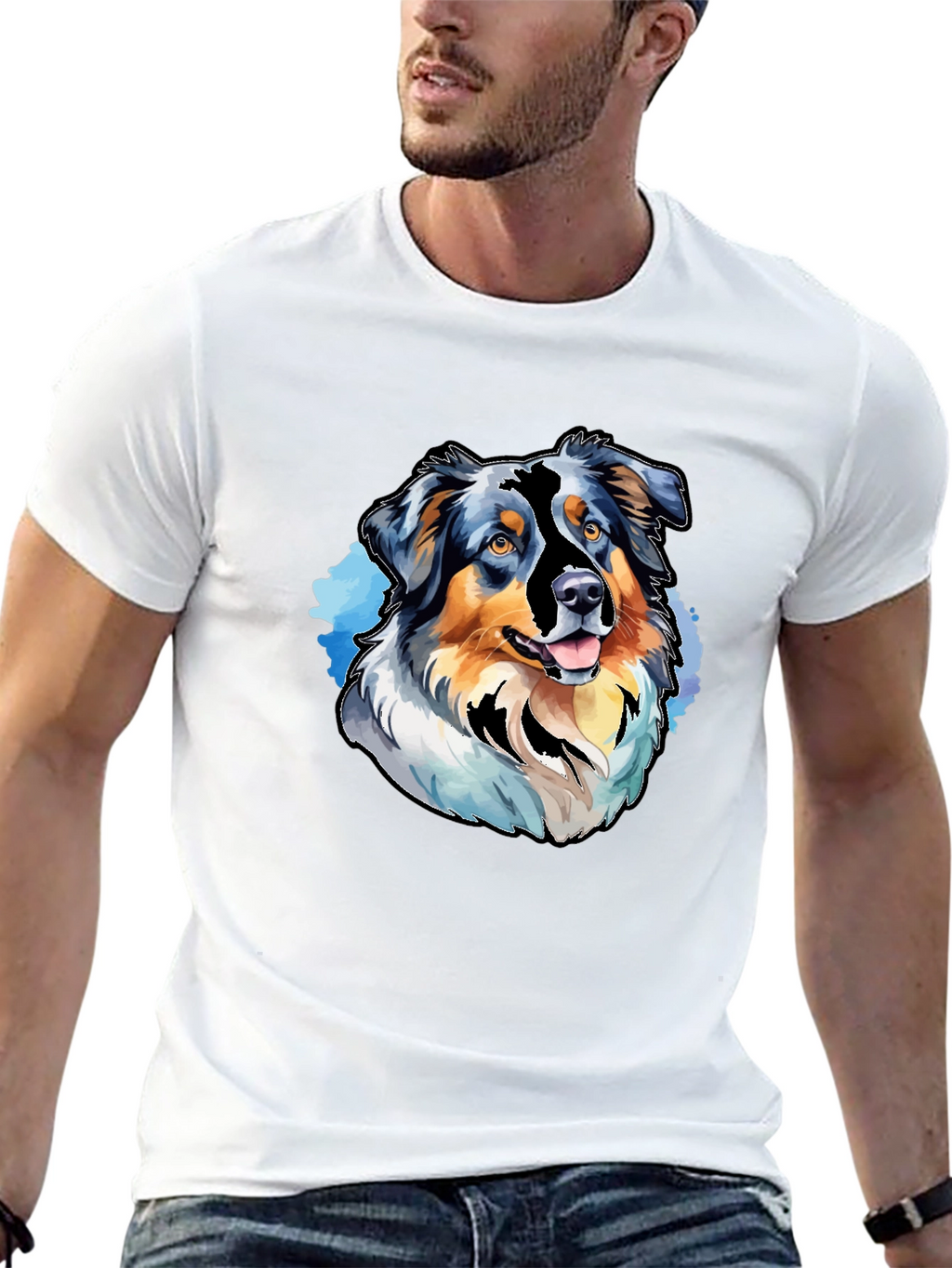 Dog Breed Graphic Tee - Black Casual T-Shirt