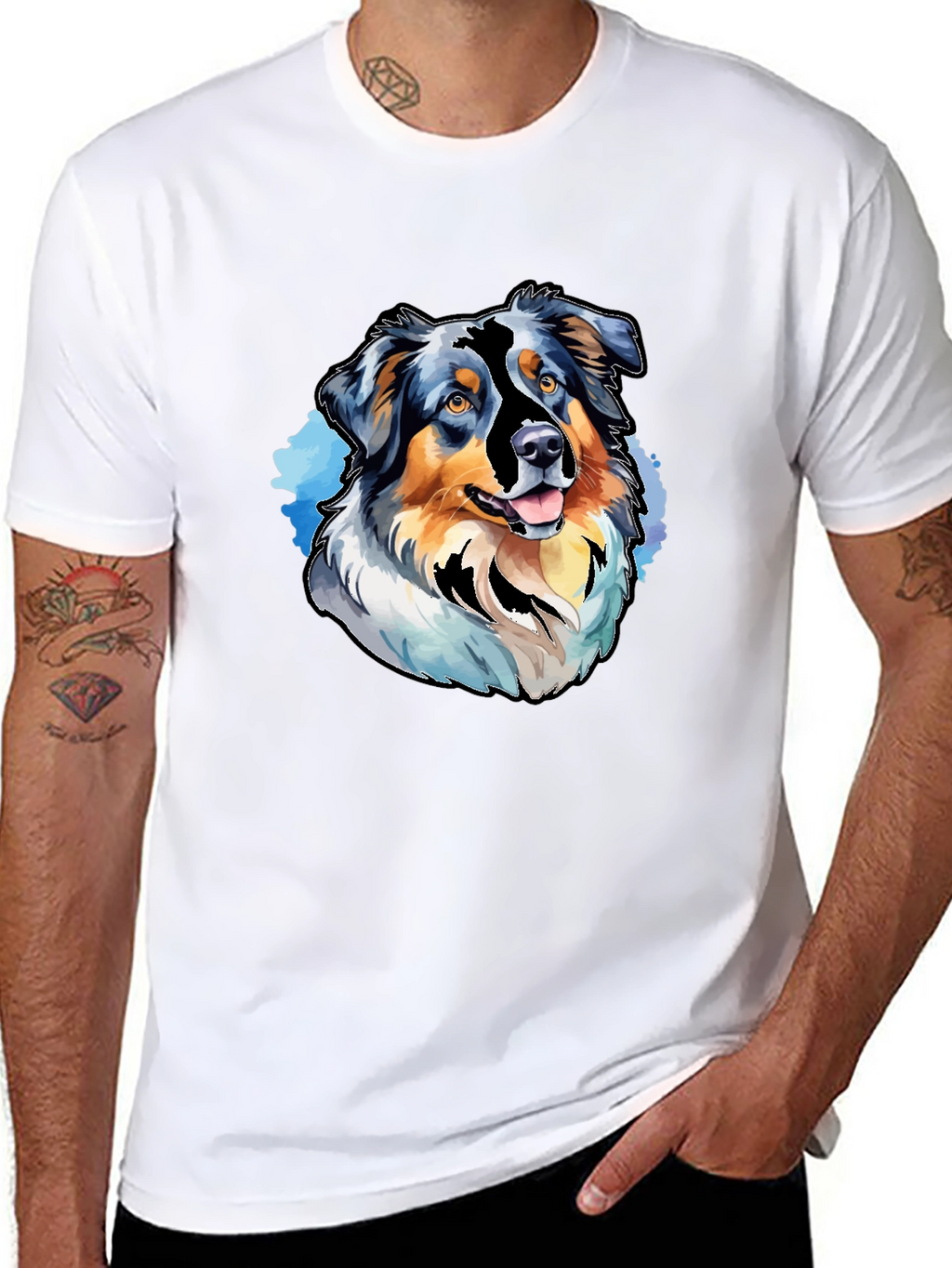 Dog Breed Graphic Tee - Black Casual T-Shirt