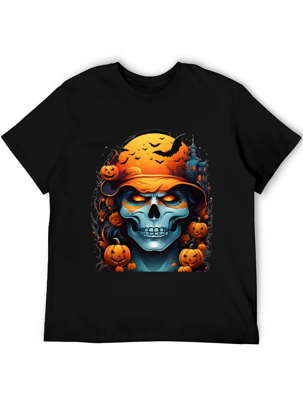 Halloween Skull Graphic Tee - Spooky Season Shirt