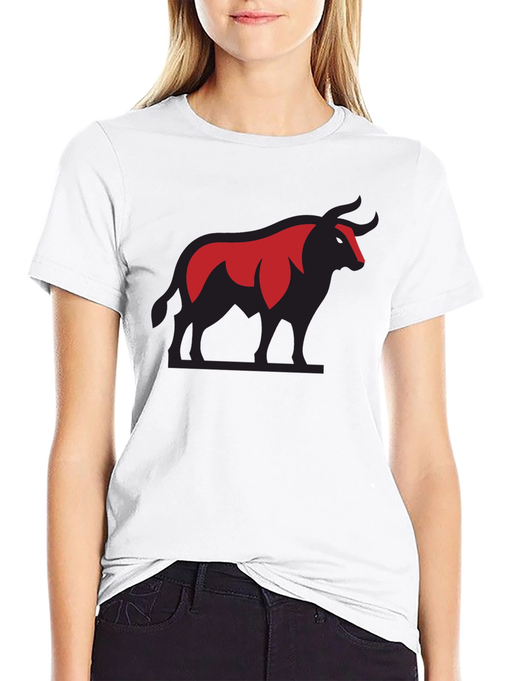 Bold Bull Graphic Tee - Black Cotton