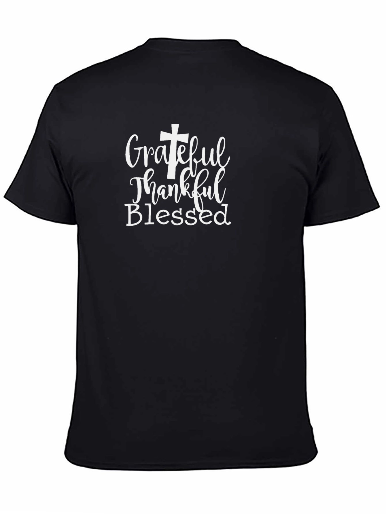 Grateful Thankful Blessed Black T-Shirt