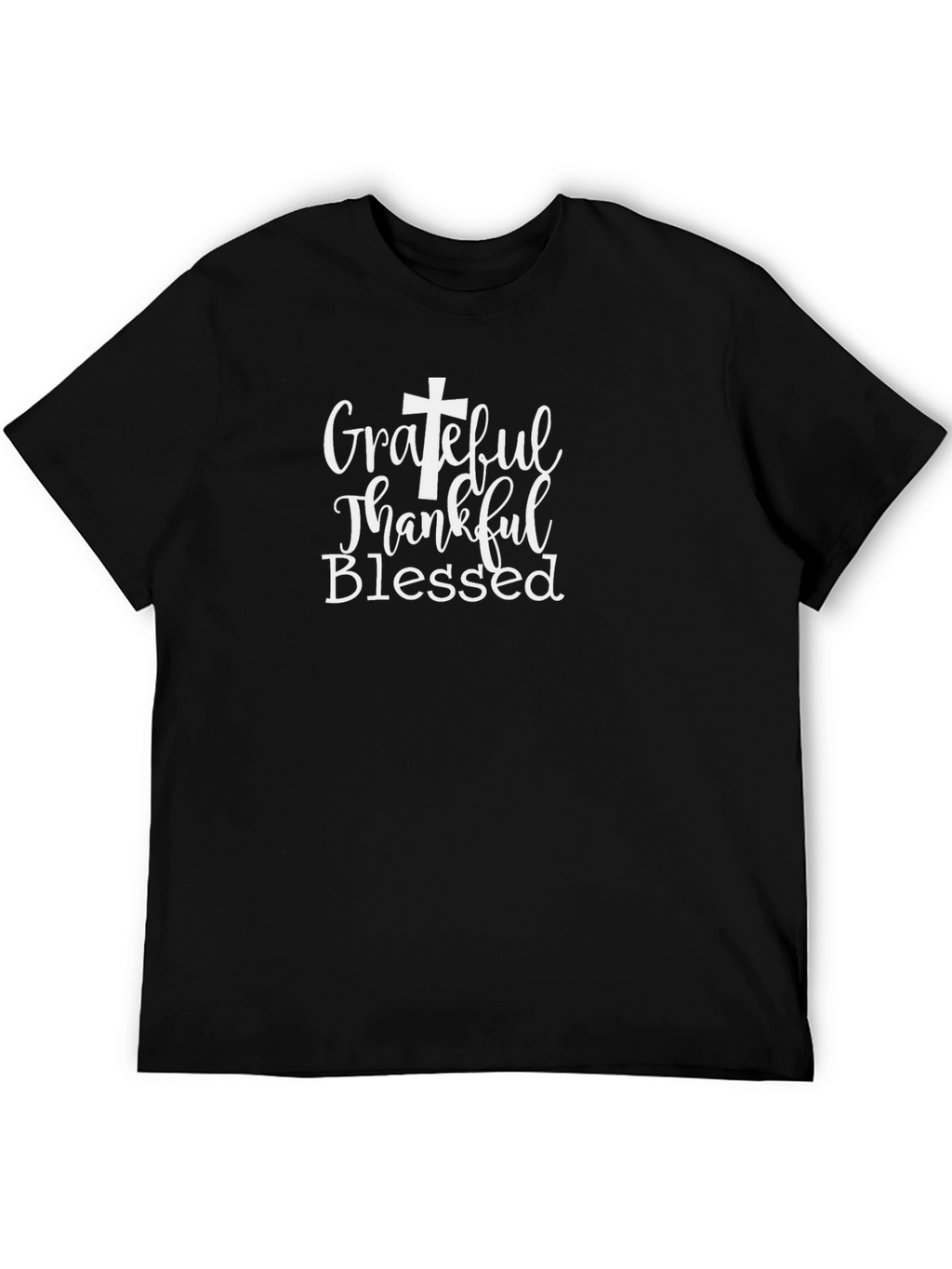 Grateful Thankful Blessed Black T-Shirt