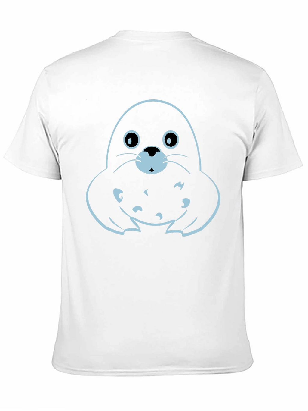 Cute Seal Graphic Tee - Black Cotton T-Shirt