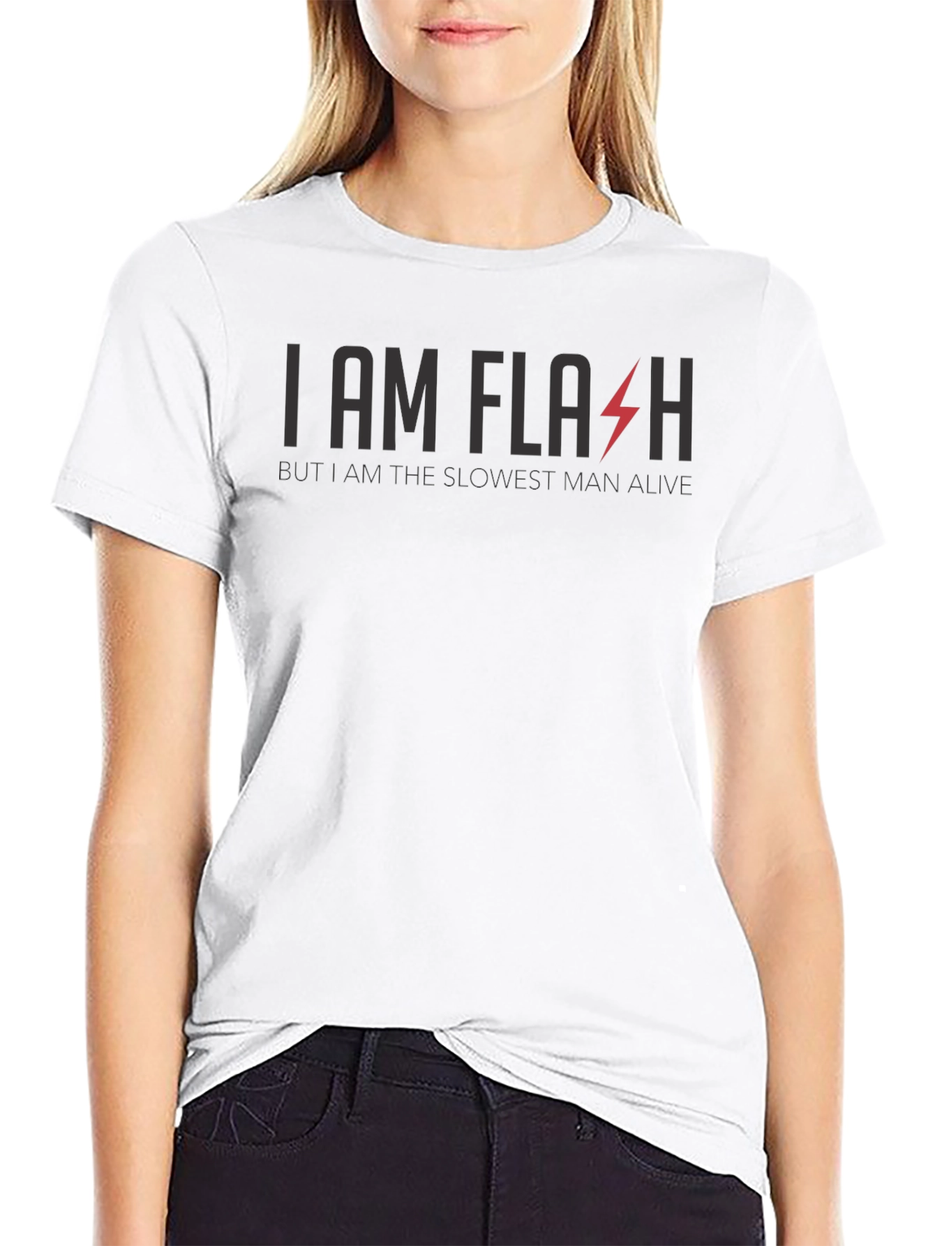 Funny I am Flash Slowest Man Alive Graphic T-Shirt