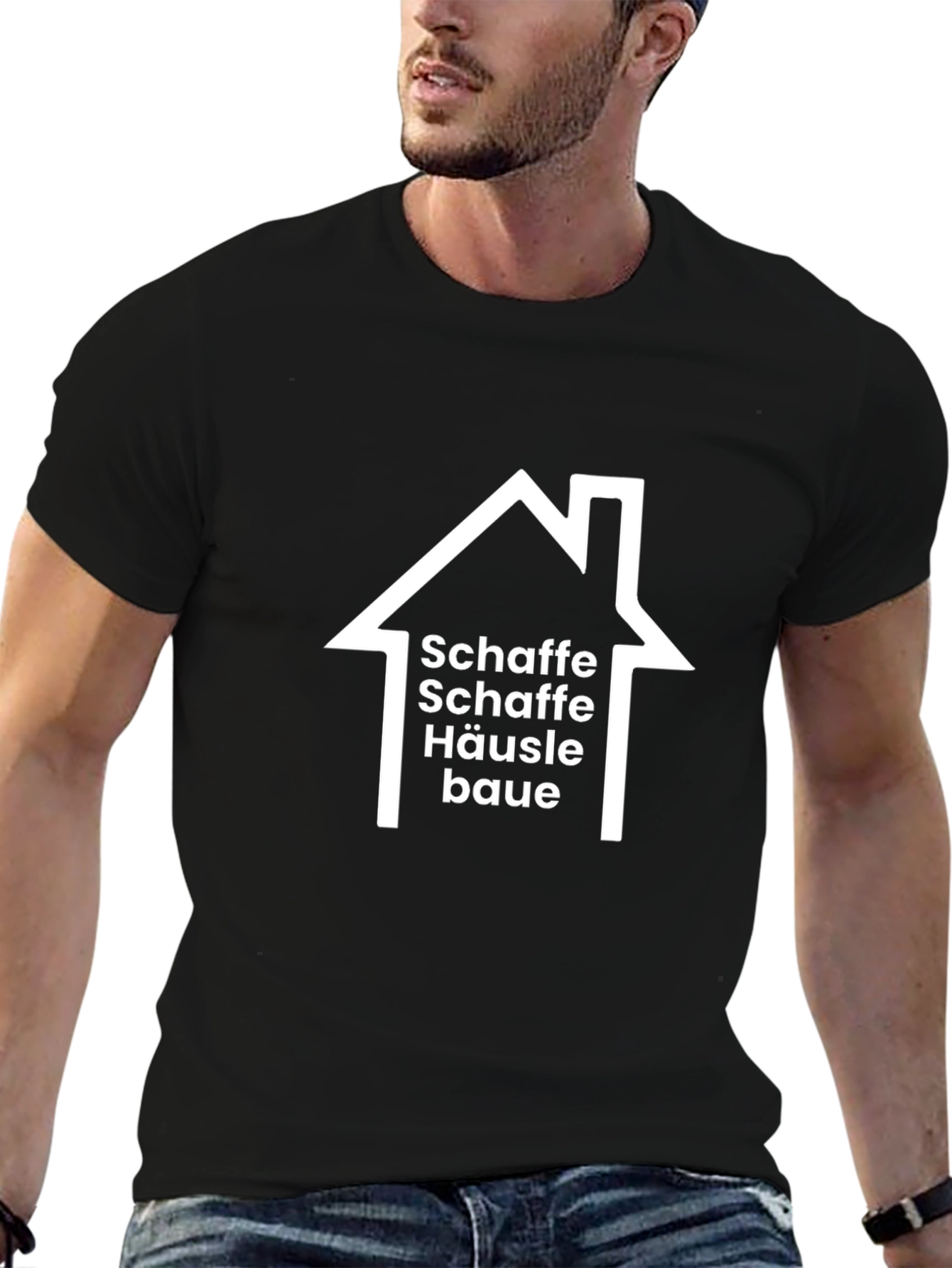 Schaft House Graphic T-Shirt - Black Cotton Tee