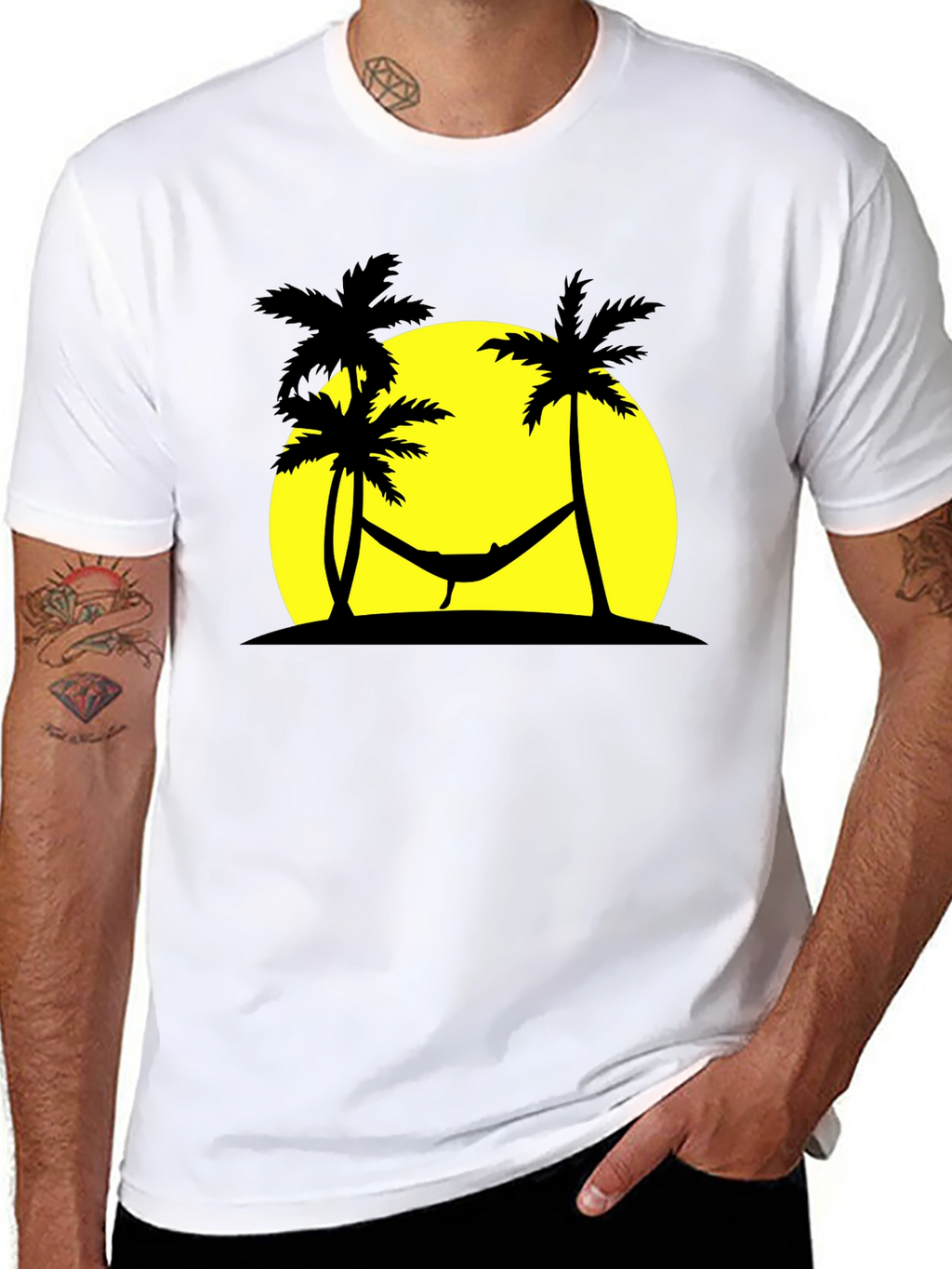 Tropical Hammock Black T-Shirt