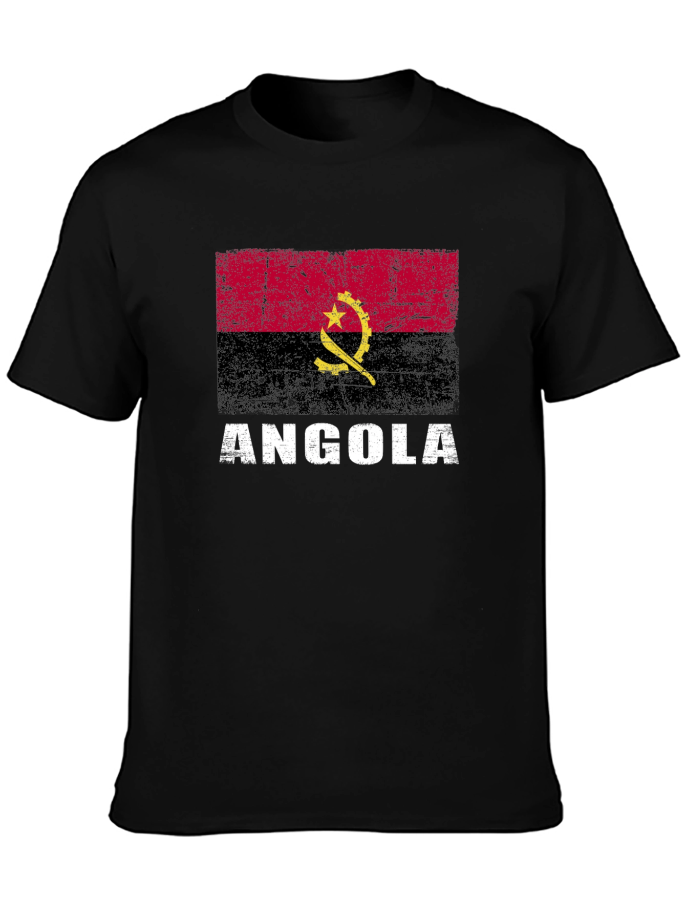 Angola Flag T-Shirt - Distressed Graphic Tee