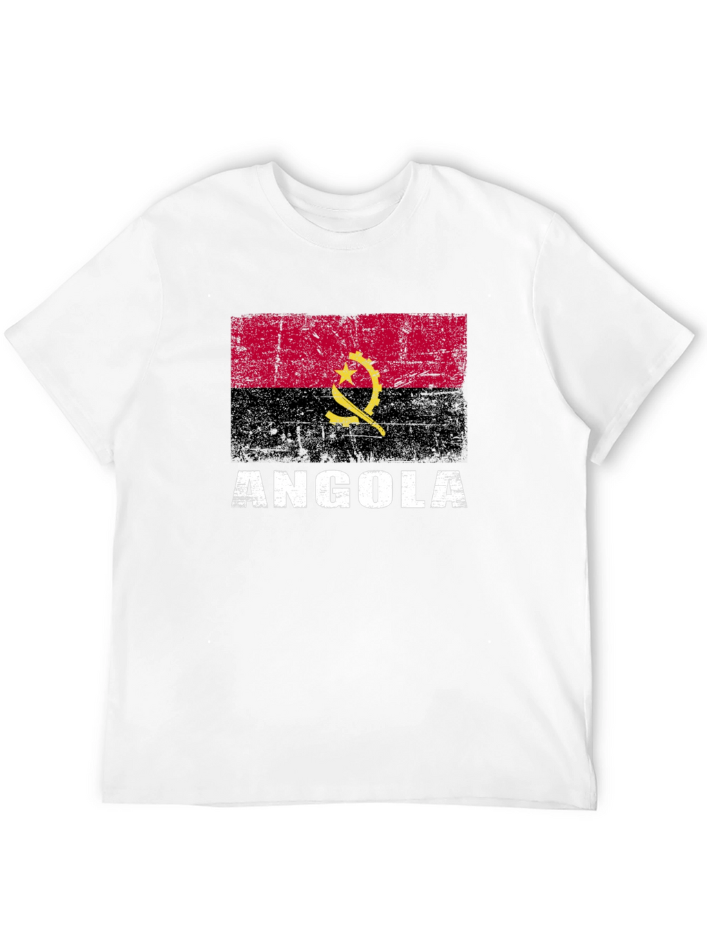 Angola Flag T-Shirt - Distressed Graphic Tee