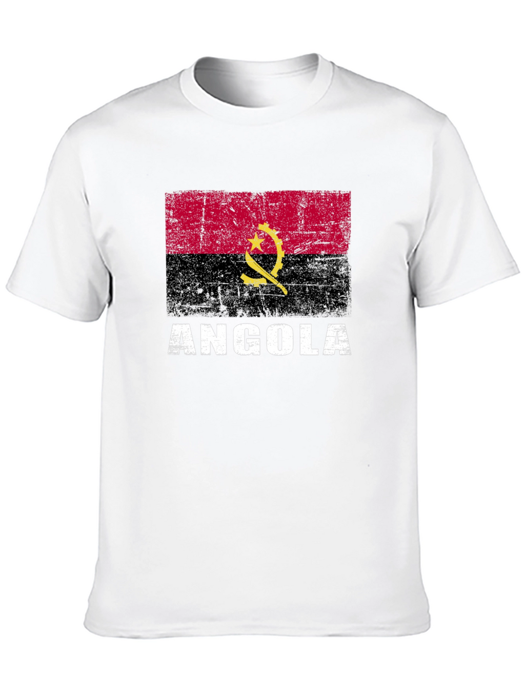 Angola Flag T-Shirt - Distressed Graphic Tee