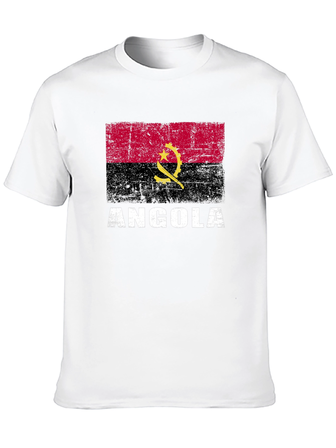 Angola Flag T-Shirt - Distressed Graphic Tee
