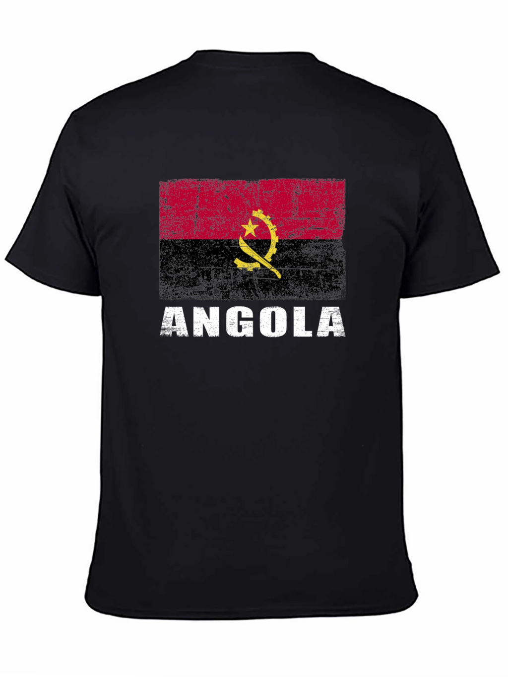 Angola Flag T-Shirt - Distressed Graphic Tee
