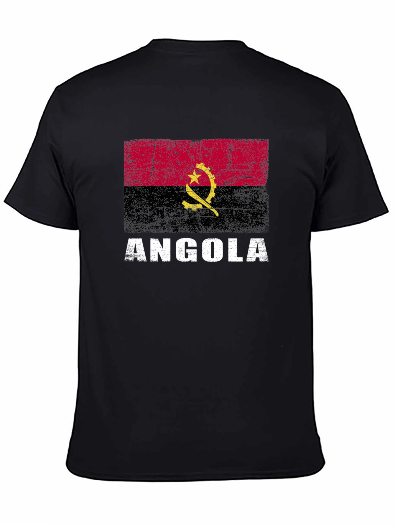 Angola Flag T-Shirt - Distressed Graphic Tee
