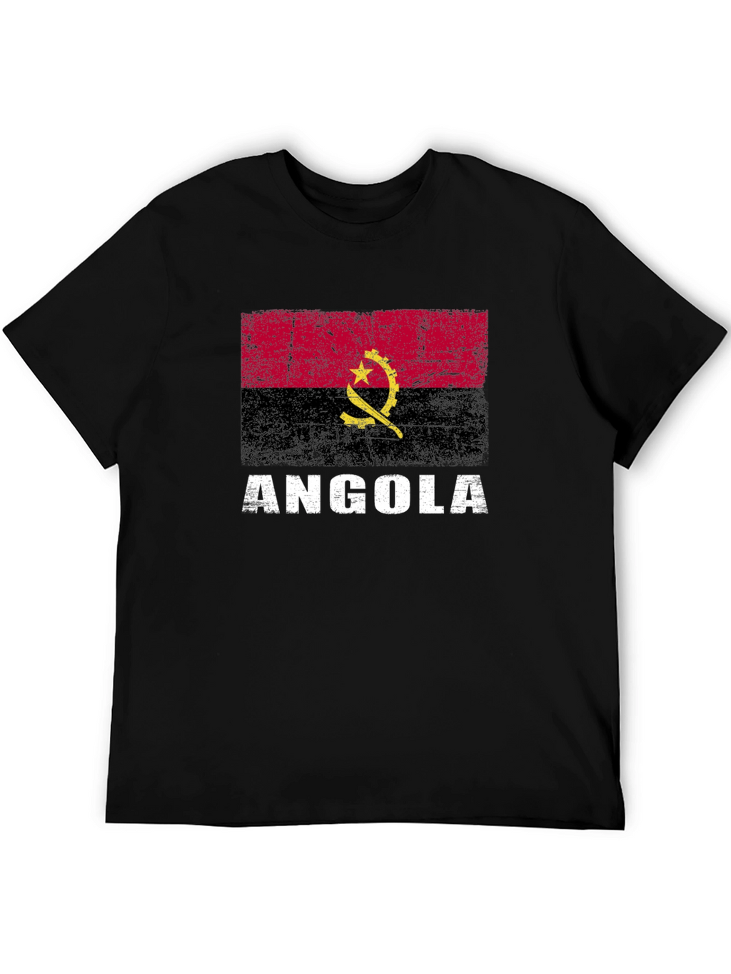 Angola Flag T-Shirt - Distressed Graphic Tee