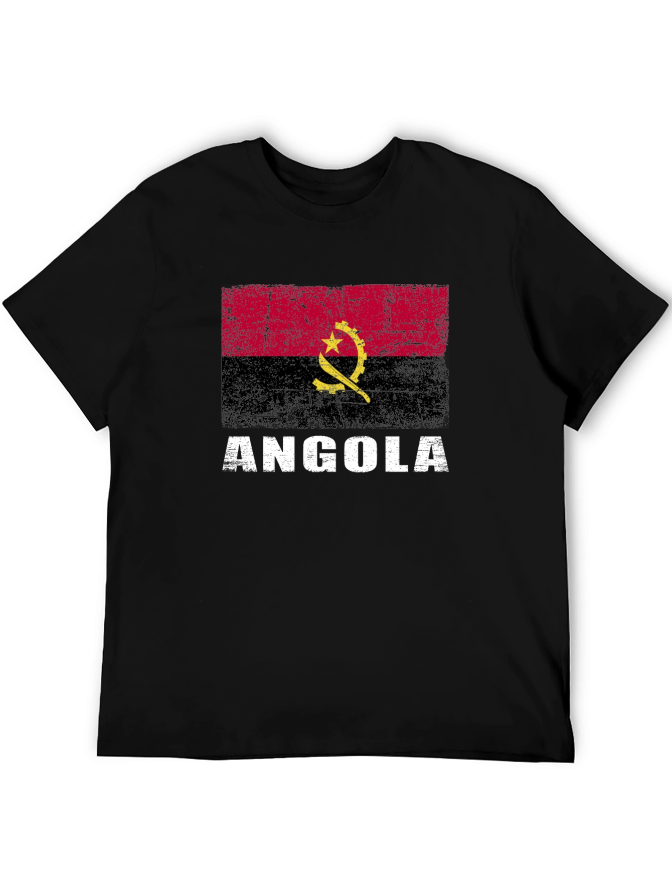 Angola Flag T-Shirt - Distressed Graphic Tee
