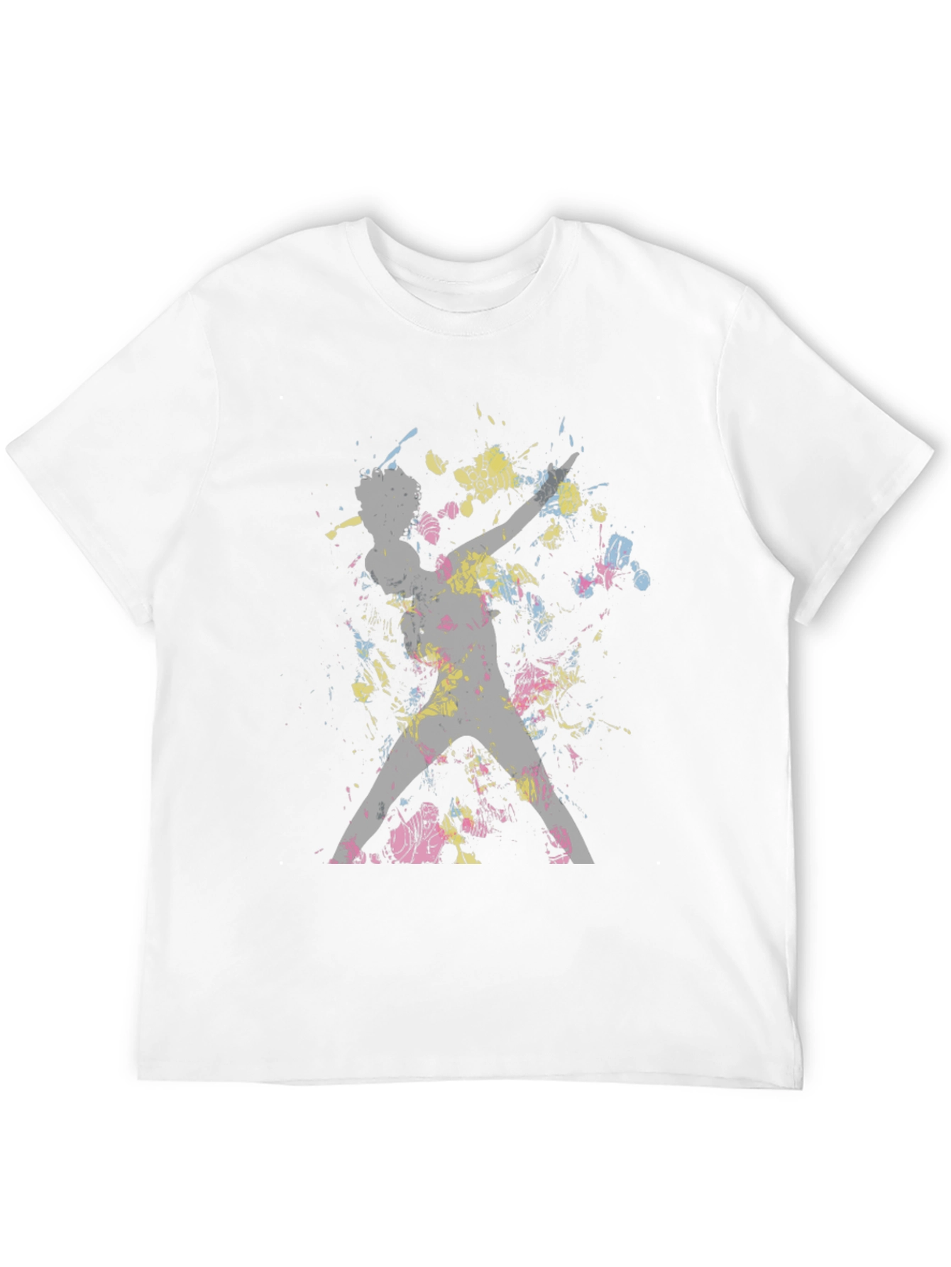 Abstract Splatter Print Black T-Shirt