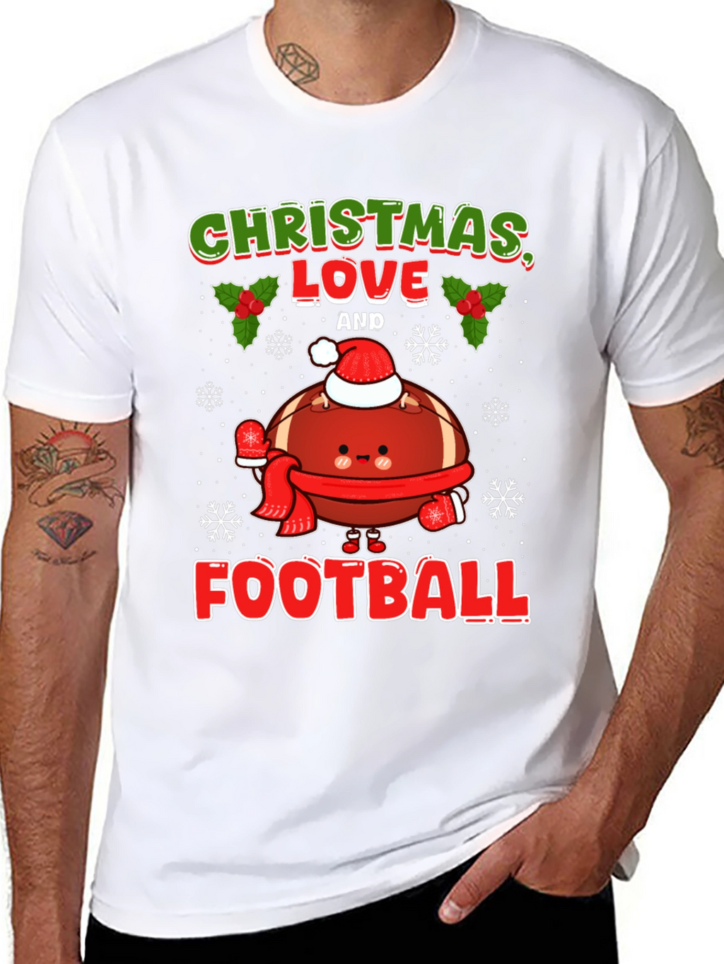 Christmas Love and Football T-Shirt