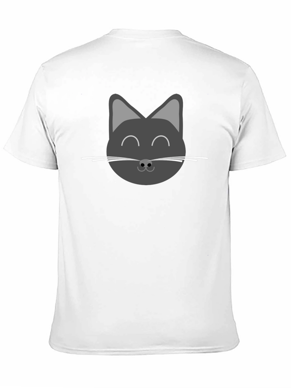 Cute Cat Face Graphic T-Shirt - Black