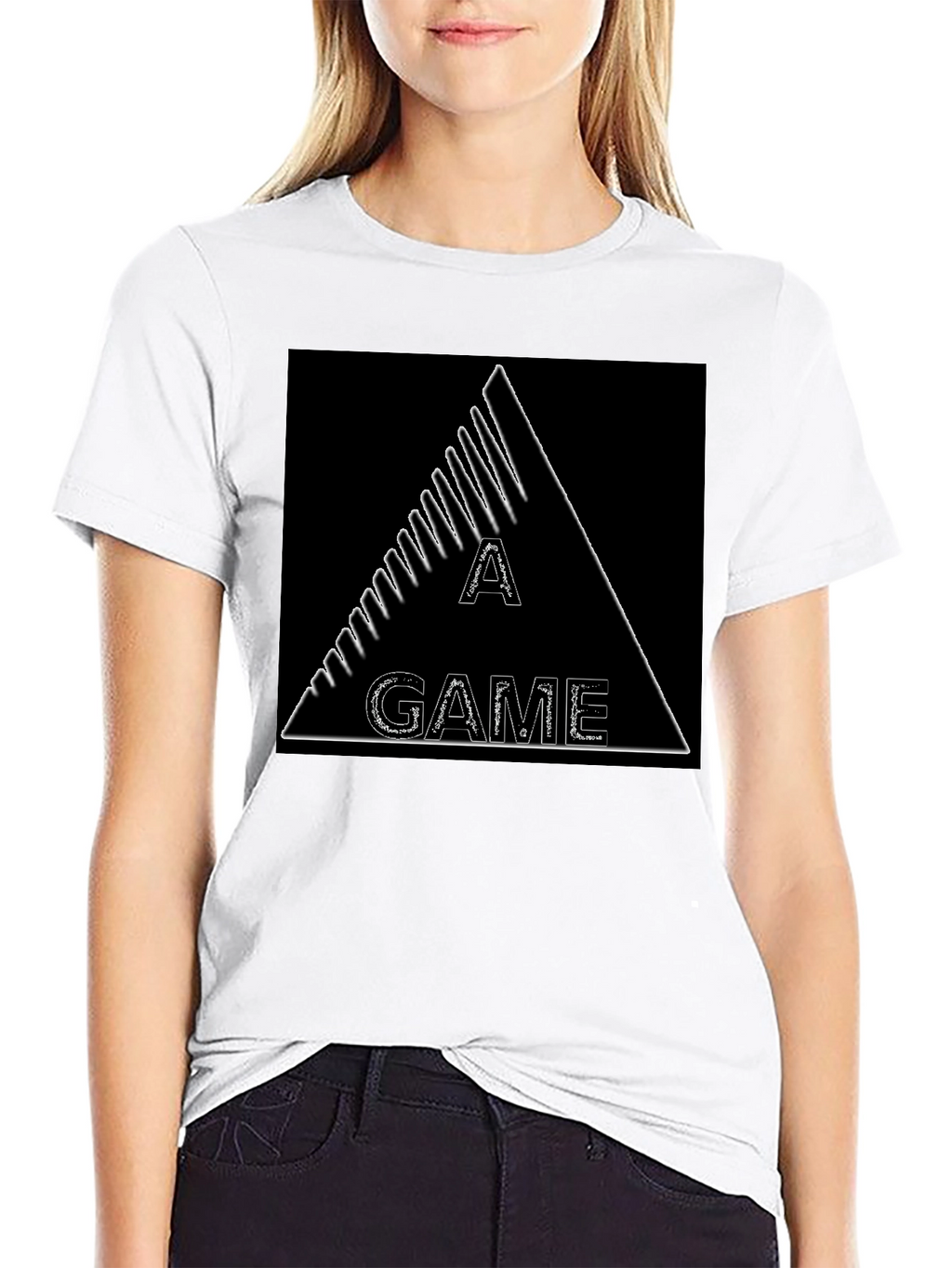 A Game Triangle Graphic Black T-Shirt