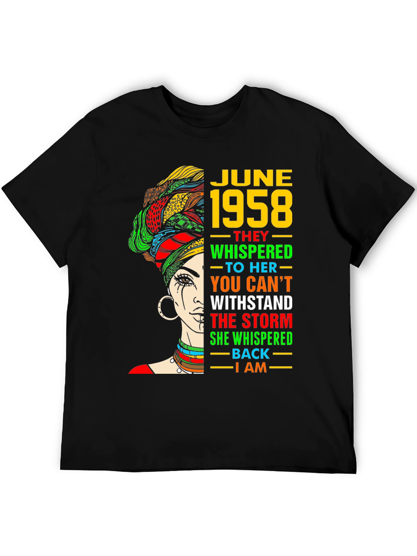 June 1958 Queen Black T-Shirt