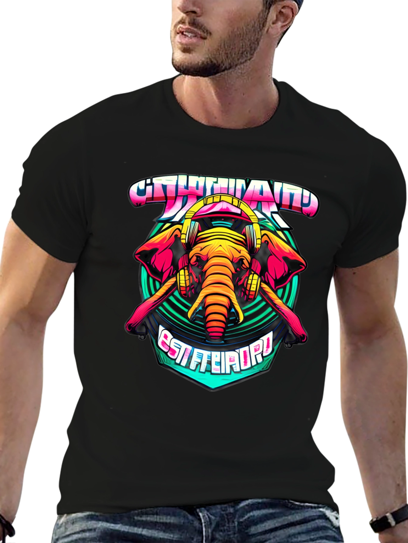 Elephant DJ Graphic T-Shirt