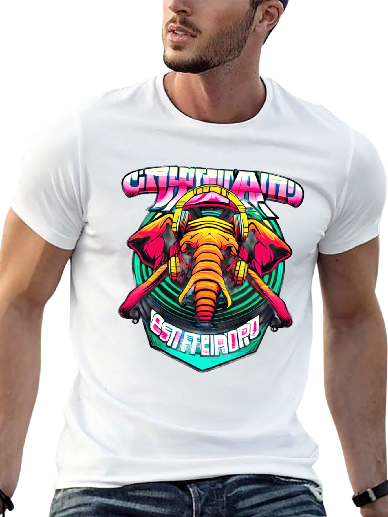 Elephant DJ Graphic T-Shirt