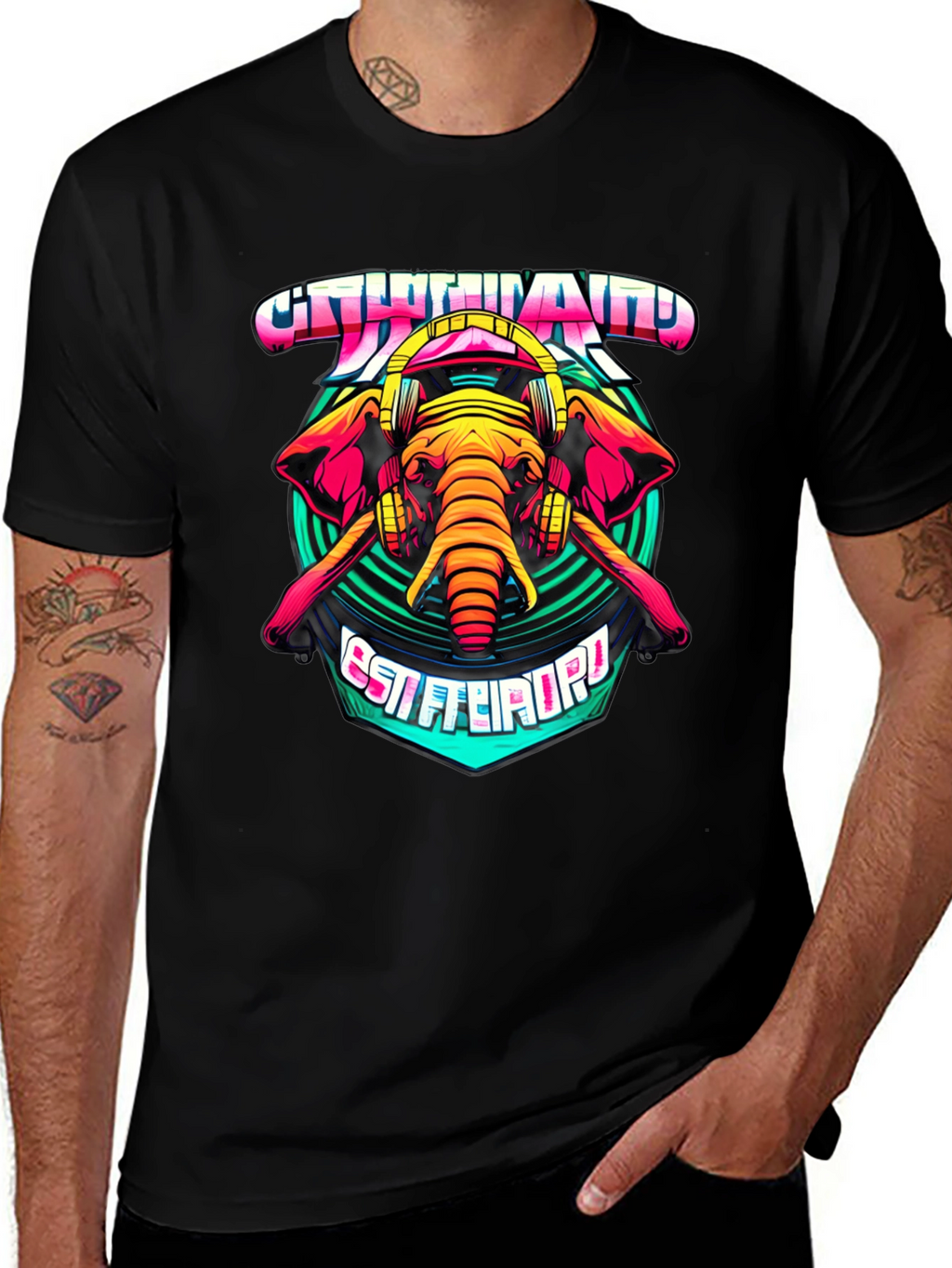 Elephant DJ Graphic T-Shirt
