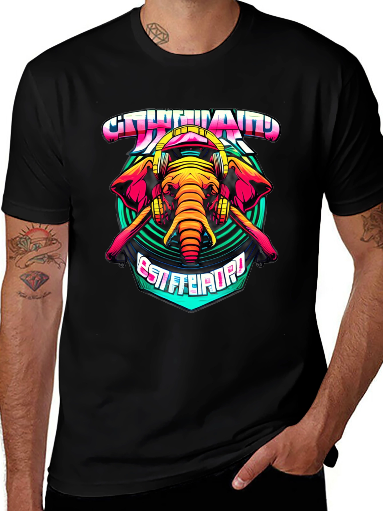 Elephant DJ Graphic T-Shirt