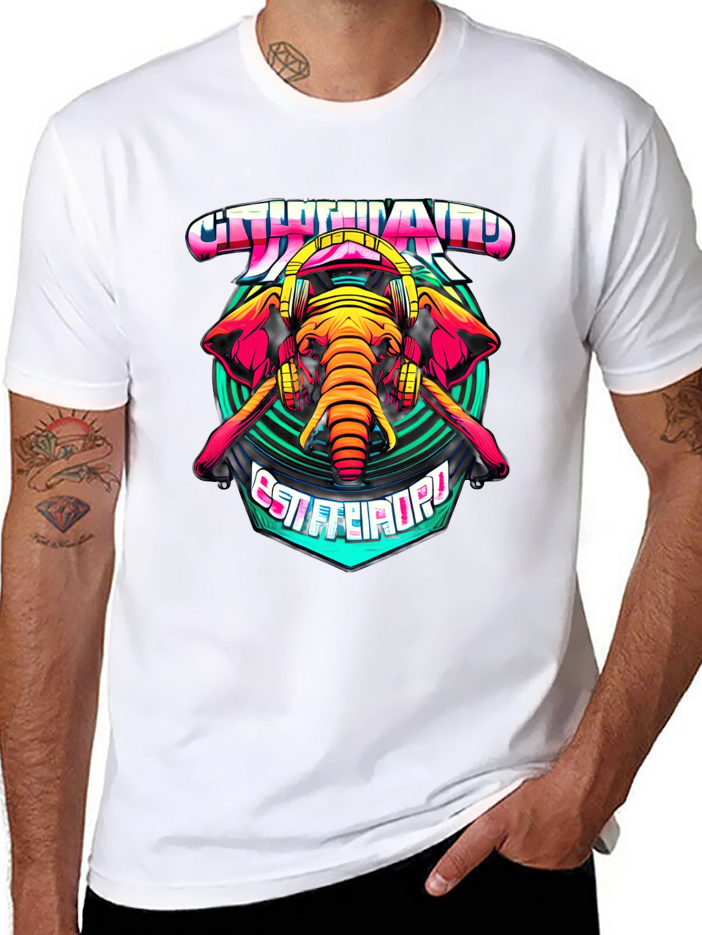 Elephant DJ Graphic T-Shirt