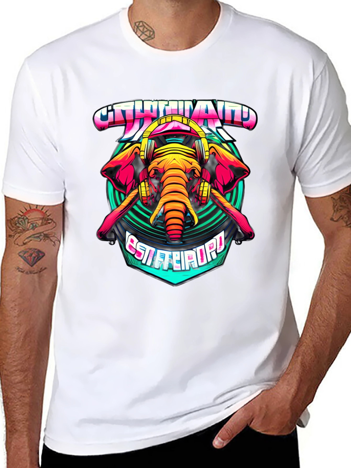 Elephant DJ Graphic T-Shirt