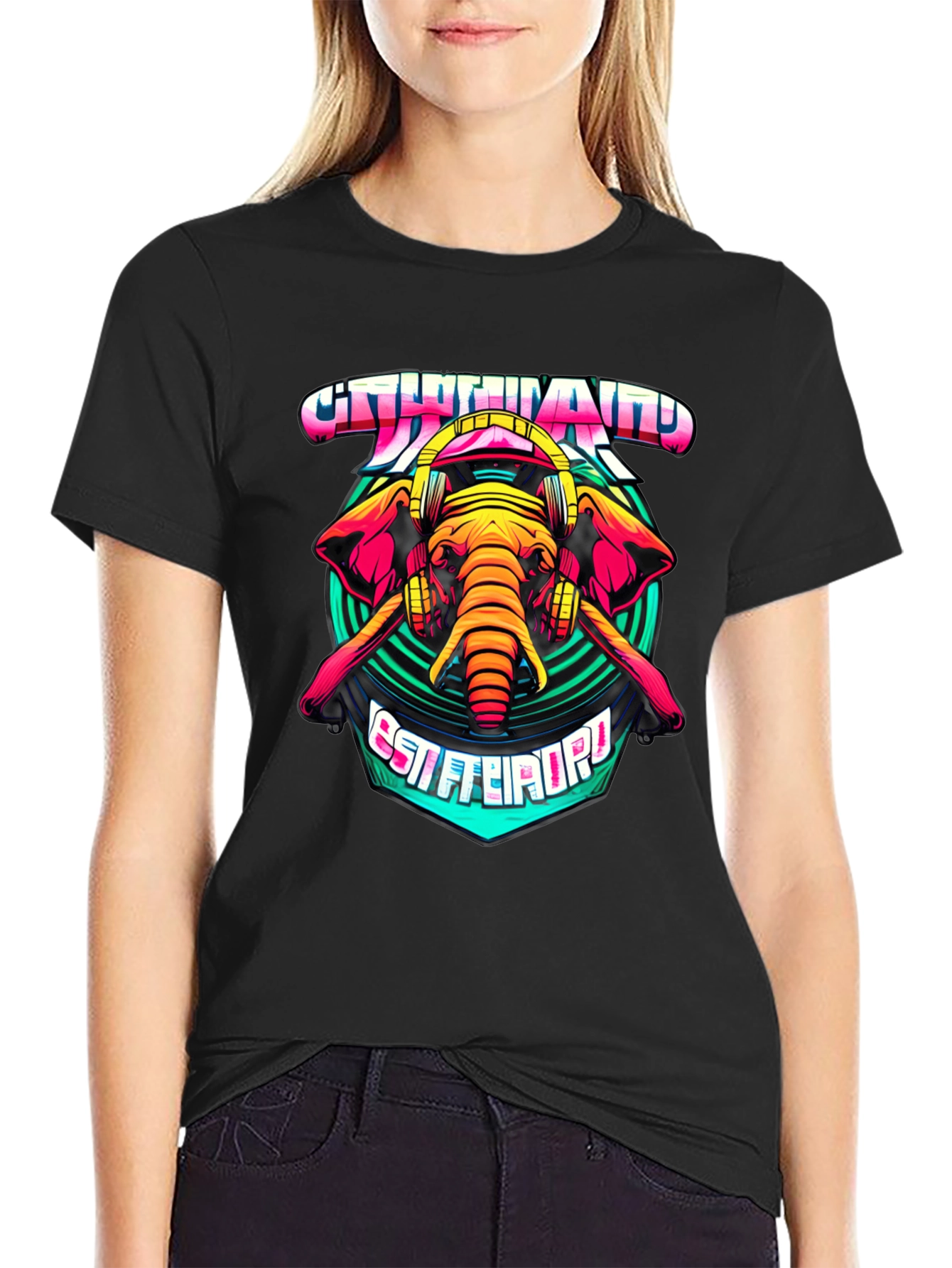Elephant DJ Graphic T-Shirt