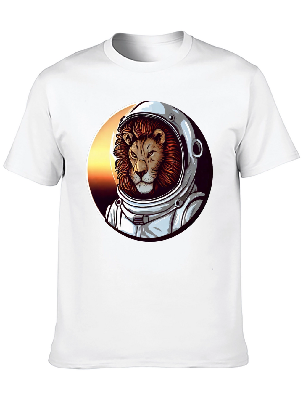 Lion Astronaut Graphic Tee - Black T-Shirt