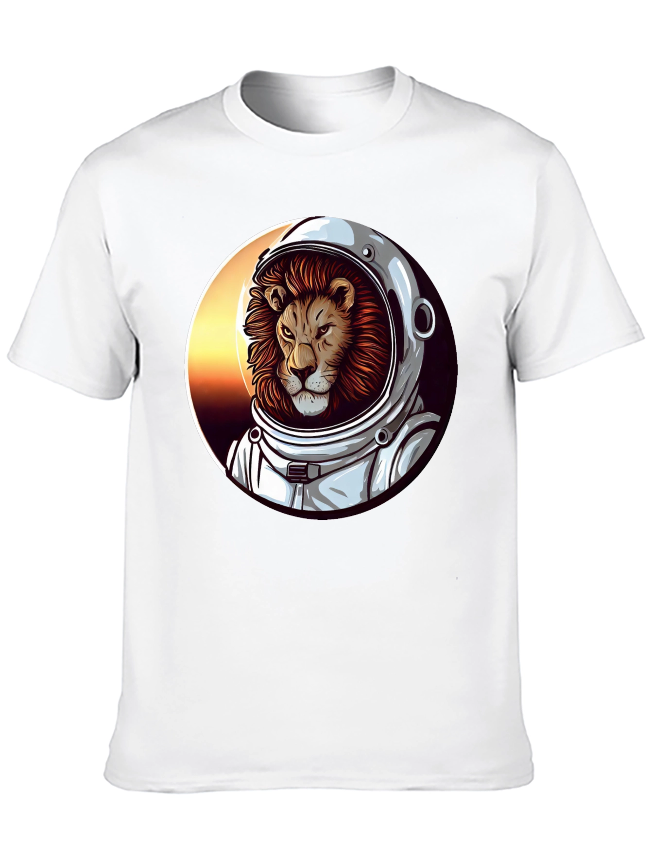 Lion Astronaut Graphic Tee - Black T-Shirt