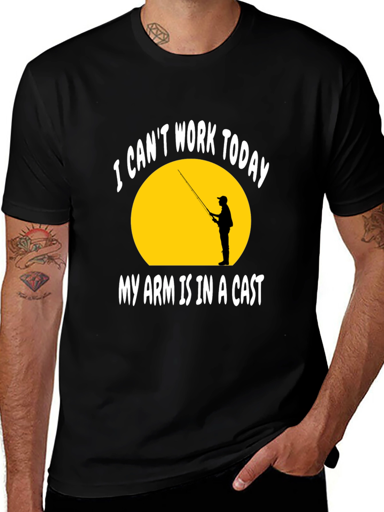 Funny Fishing T-Shirt - My Arm Is In A Cast
